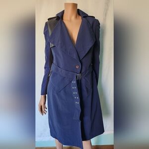 Cut25 by Yigal Azrouel Leather Trim Trench Coat